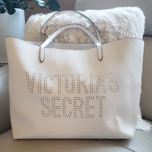 Victoria's secret faux leather white tote